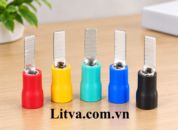 Đầu cos dẹt dài bọc nhựa 2